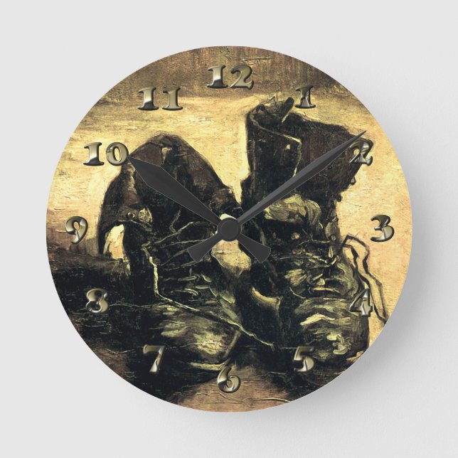 A Pair of Shoes - Van Gogh Round Clock (Front)