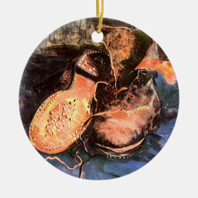 A Pair of Shoes, Vincent Van Gogh Ceramic Tree Decoration (Front)