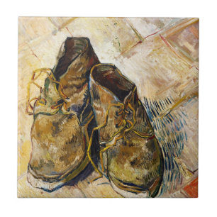 A Pair of Shoes Vincent van Gogh fine art painting Tile