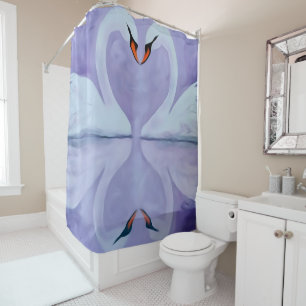 A  pair of swans on the water shower curtain