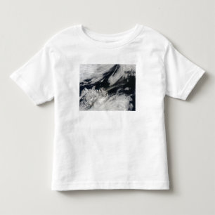A pale grey ash plume blows from the summit toddler T-Shirt