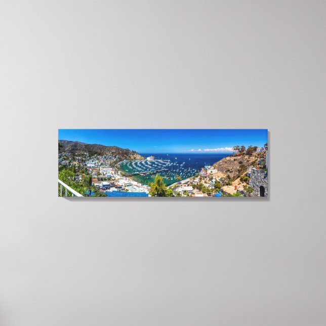 A Panorama of Avalon on Catalina Island Canvas Print (Front)