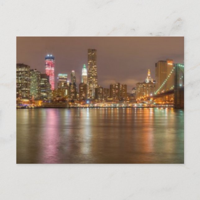 A panorama of the New York City skyline Postcard (Front)