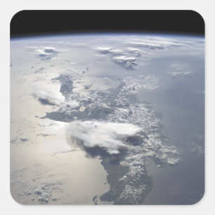 A panoramic view of the island of Hispaniola Square Sticker