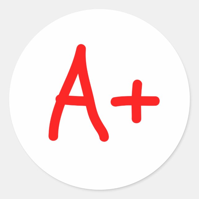 A+ Paper Grading Sticker (Front)