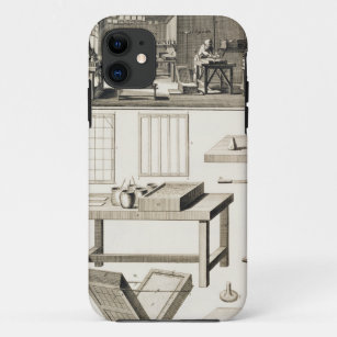 A paper marbler's workshop and tools, from the 'En Case-Mate iPhone Case