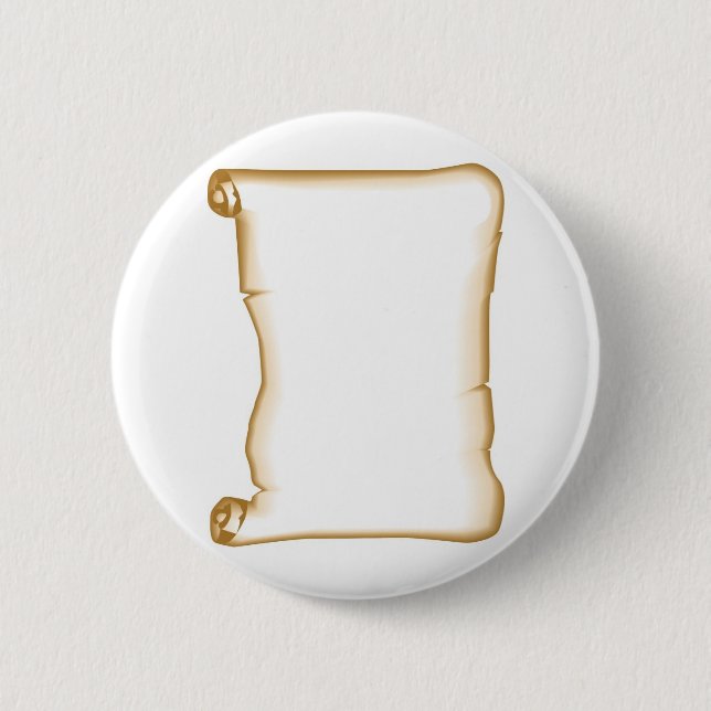 A Parchment Scroll 6 Cm Round Badge (Front)