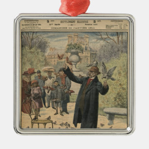 A Parisian type, the bird charmer of the Metal Tree Decoration