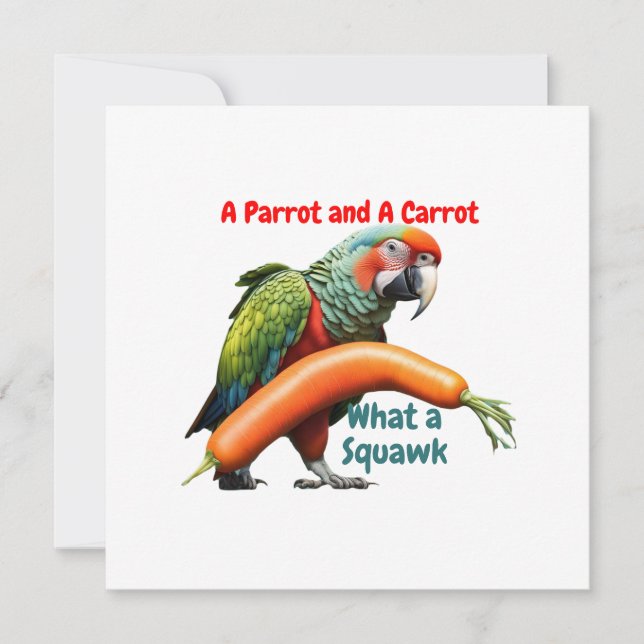 A Parrot And A Carrot Holiday Card (Front)
