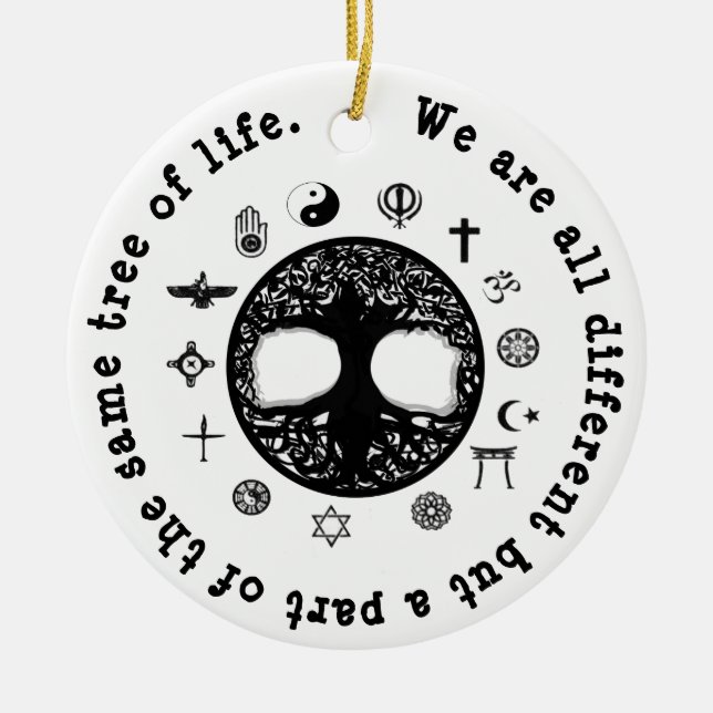 A Part of the Same Tree of Life Ceramic Tree Decoration (Front)