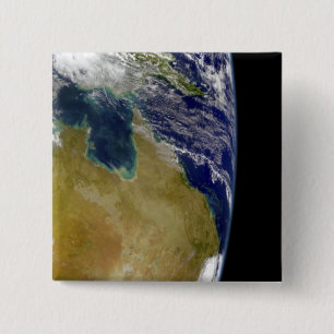 A partial view of Earth showing Australia 15 Cm Square Badge