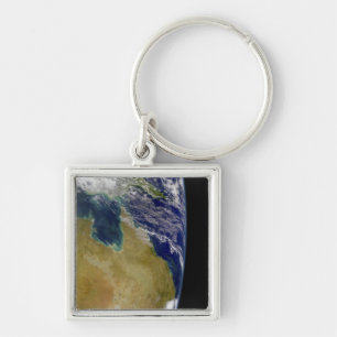 A partial view of Earth showing Australia Key Ring
