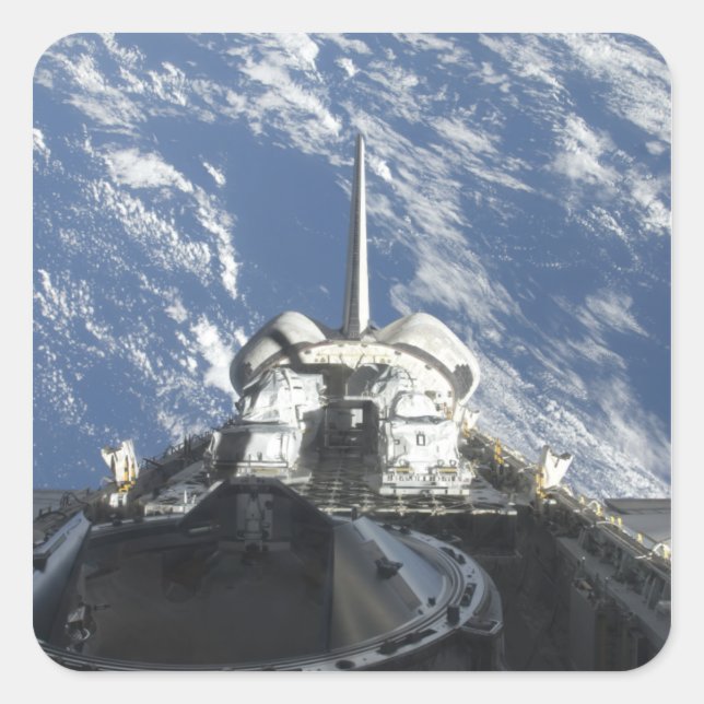A partial view of Space Shuttle Atlantis Square Sticker (Front)