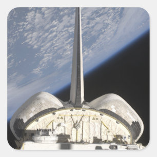 A partial view of Space Shuttle Endeavour Square Sticker