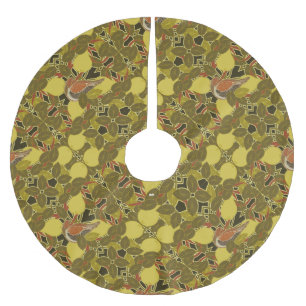 A Partridge In a Pear Tree Christmas Brushed Polyester Tree Skirt