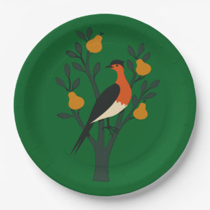 A Partridge In A Pear Tree Cut-Out Stencil Retro 1 Paper Plate