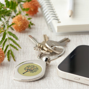 A Partridge In A Pear Tree Cut-Out Stencil Retro 5 Key Ring