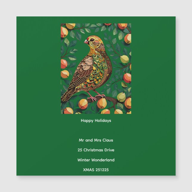 A Partridge In A Pear Tree Cut-Out Stencil-Style (Front)