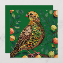 A Partridge In A Pear Tree Cut-Out Stencil-Style