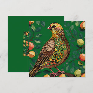 A Partridge In A Pear Tree Cut-Out Stencil-Style Card
