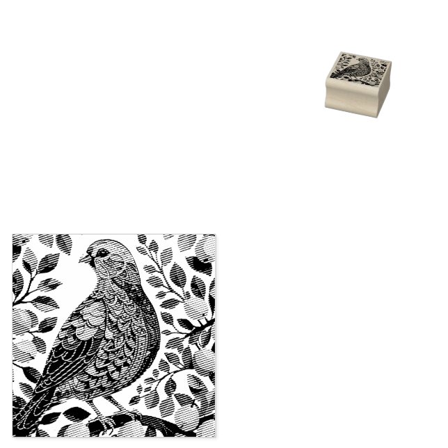 A Partridge In A Pear Tree Cut-Out Stencil-Style Rubber Stamp (Stamped)
