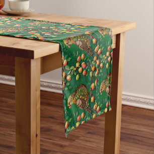 A Partridge In A Pear Tree Cut-Out Stencil-Style Short Table Runner