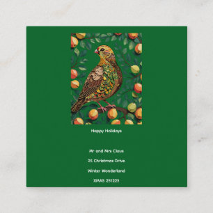 A Partridge In A Pear Tree Cut-Out Stencil-Style Square Business Card