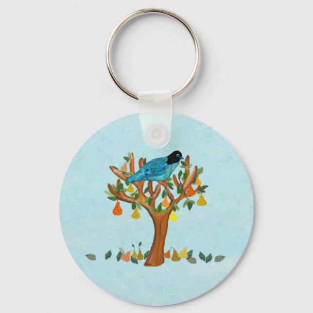 A Partridge in a Pear Tree Keychains (Front)