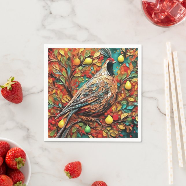 A Partridge In A Pear Tree Napkin (Insitu)