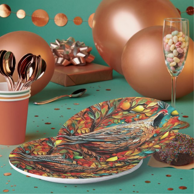 A Partridge In A Pear Tree Paper Plate (Multi)