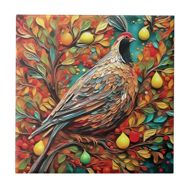 A Partridge In A Pear Tree Tile (Front)