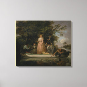A Party Angling by George Morland Canvas Print