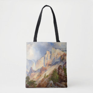 A Passing Shower in the Yellowstone Cañon by Moran Tote Bag