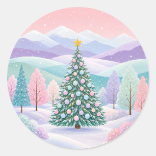 A Pastel Winter Dream Classic Round Sticker