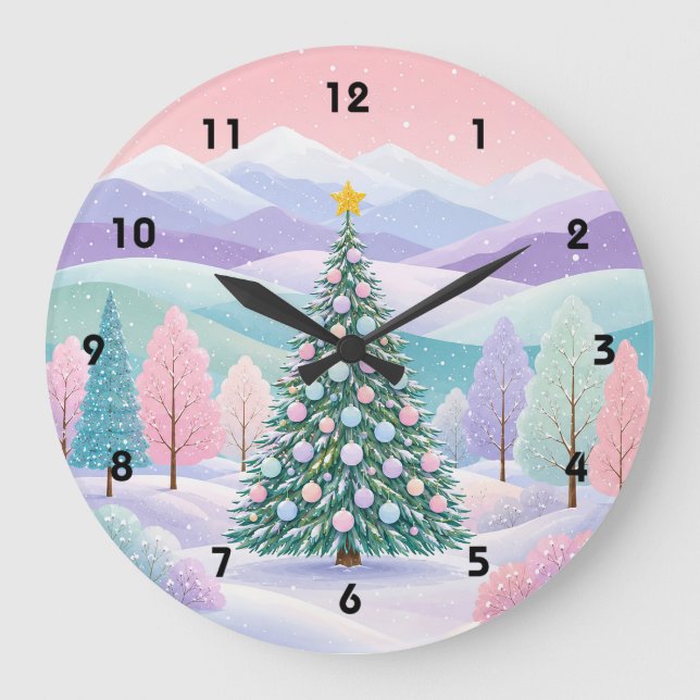 A Pastel Winter Dream Large Clock (Front)