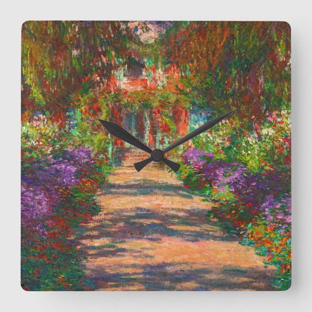 A Pathway in Monets Garden, Giverny, 1902 Square Wall Clock (Front)