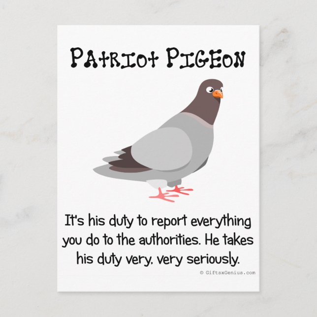 A patriot spies on his neighbours postcard (Front)