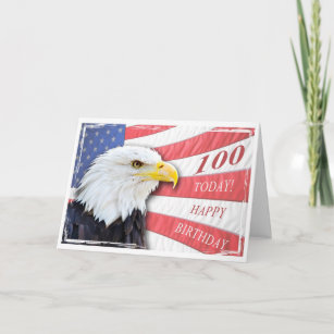 A patriotic 100th birthday card