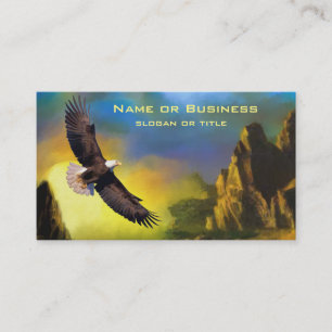 A Patriotic Design with Bald Eagle Flying High Business Card