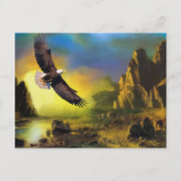 A Patriotic Design with Bald Eagle Flying High