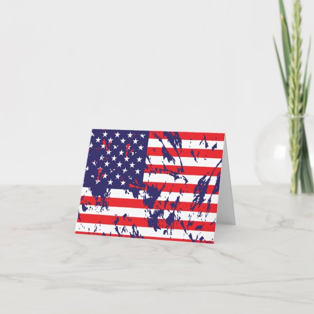 A Patriotic USA Flag Thank You Card (Front)