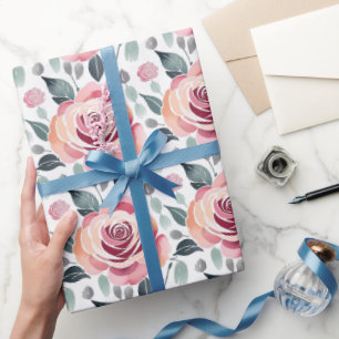 A Pattern Of Abstract Roses In Pastel Colors  Wrapping Paper