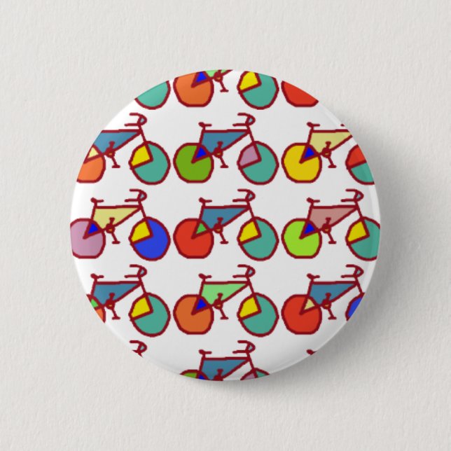 a pattern of colorful bikes 6 cm round badge (Front)