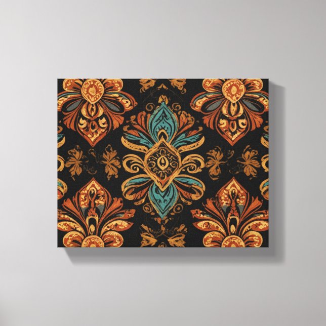 a pattern of colourful flowers canvas print (Front)