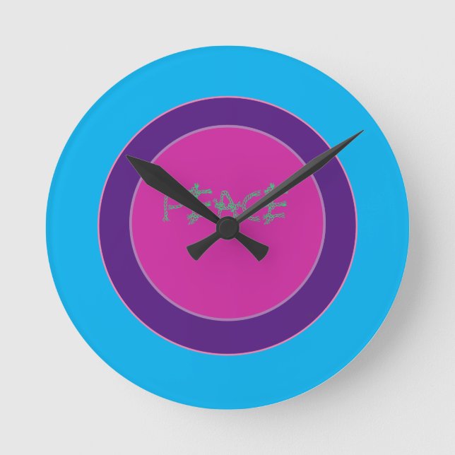 A peace emblem round clock (Front)