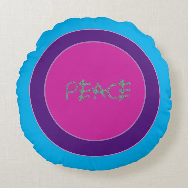 A peace emblem round cushion (Front)