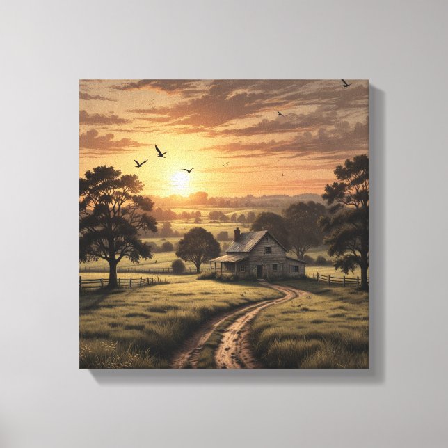 A Peaceful Countryside Canvas Print (Front)