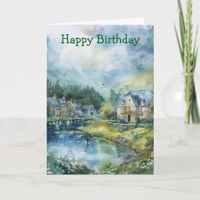 A Peaceful Scottish Village Card (Front)