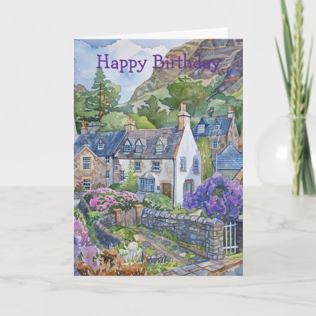 A Peaceful Scottish Village Card (Front)