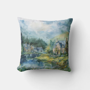 A Peaceful Scottish Village Cushion